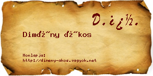 Dimény Ákos névjegykártya